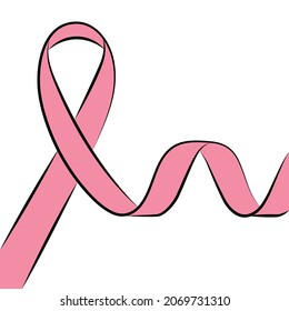 line drawing breast cancer campaign pink ribbon October

