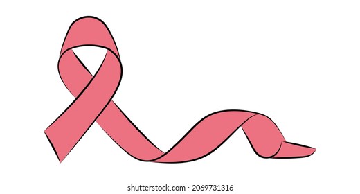 Line Drawing Breast Cancer Campaign Pink Ribbon October

