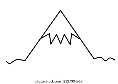 Dibujo de línea de puente aislado sobre fondo blanco. ilustración vectorial.