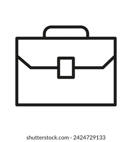 A line drawing of a briefcase with a handle on a white background