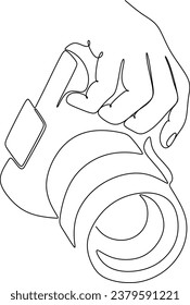 line drawing of a camera. Linear style and hand drawn photo camera.Vector illustration, outline