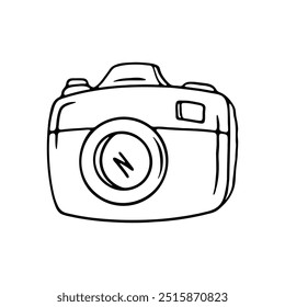 line drawing of a camera with a simple design