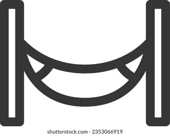 Line drawing camping-related single item icon Hammock