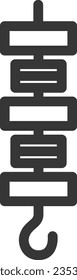 Line drawing camping-related single item icon BBQ