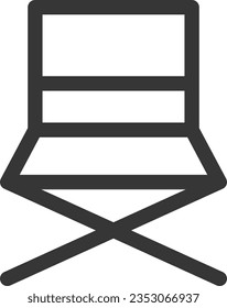 Line drawing camping-related single item icon Camping chair