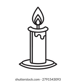 Line drawing candle and