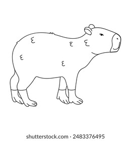 Line Drawing of a Capybara