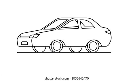 Line drawing of car 