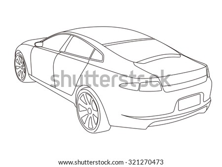 Line Drawing Car Illustration Stock Vector (Royalty Free) 321270473