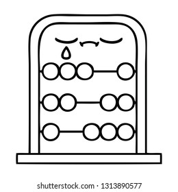 line drawing cartoon of a abacus