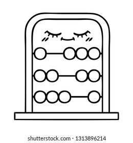 line drawing cartoon of a abacus