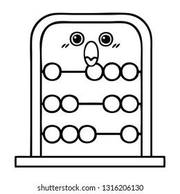 line drawing cartoon of a abacus