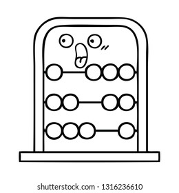 line drawing cartoon of a abacus
