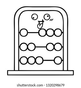line drawing cartoon of a abacus
