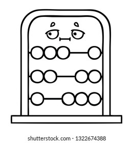 line drawing cartoon of a abacus