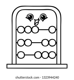 line drawing cartoon of a abacus