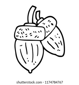 line drawing cartoon acorn