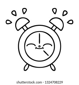 dibujo en línea de un reloj despertador