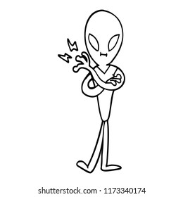 line drawing cartoon alien