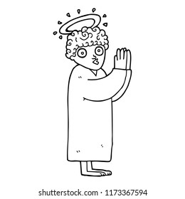 line drawing cartoon angel praying