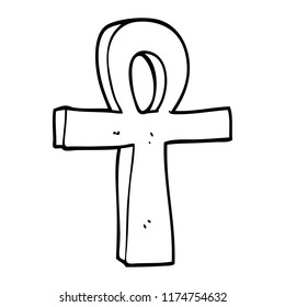 line drawing cartoon ankh symbol