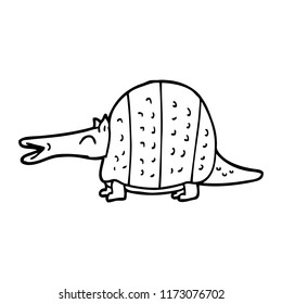 line drawing cartoon armadillo