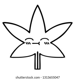 line drawing cartoon of a autumnal leaf