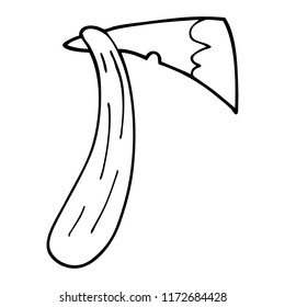 dibujo en línea de un hacha