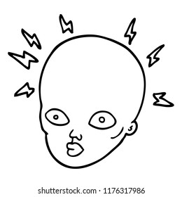 line drawing cartoon bald head
