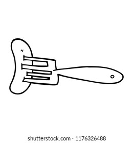 tira de dibujos animados en un tenedor