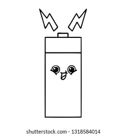 line drawing cartoon of a battery