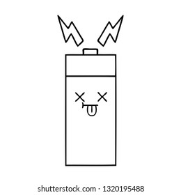 line drawing cartoon of a battery