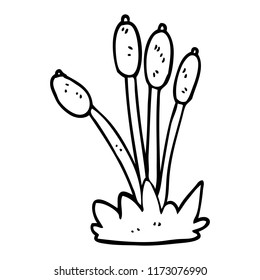 line drawing cartoon bed of reeds