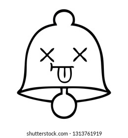 line drawing cartoon of a bell