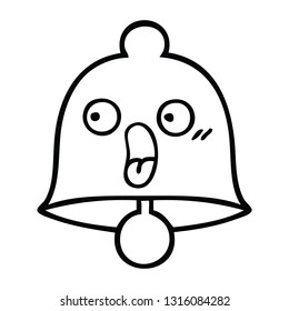 line drawing cartoon of a bell