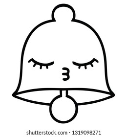 line drawing cartoon of a bell