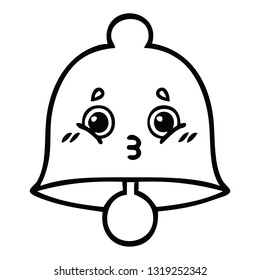 line drawing cartoon of a bell