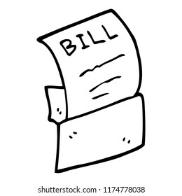 line drawing cartoon bill in envelope