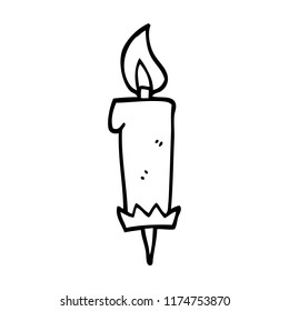 line drawing cartoon birthday candle