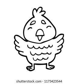 line drawing cartoon blue bird