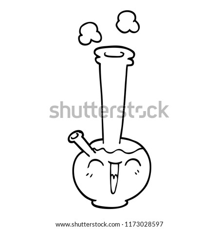 line drawing cartoon bong