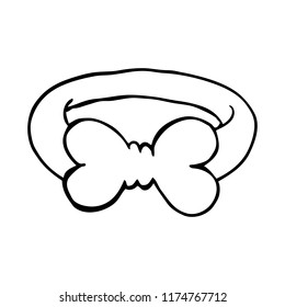 line drawing cartoon bow tie
