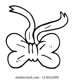 line drawing cartoon bow tie