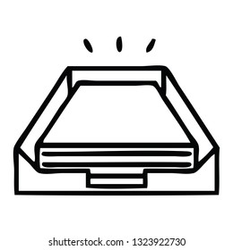 line drawing cartoon of a in box