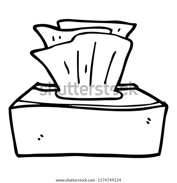 Line Drawing Cartoon Box Tissues Stock Vector (Royalty Free) 1174749124