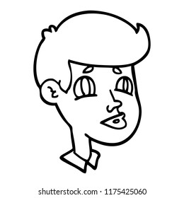 Line Drawing Cartoon Boy Face Stock Vector (Royalty Free) 1175425060 ...