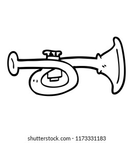 line drawing cartoon brass horn