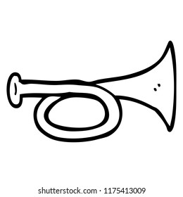 line drawing cartoon brass horn