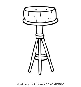 line drawing cartoon breakfast stool