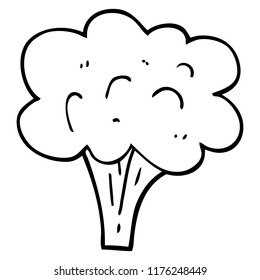 line drawing cartoon broccoli stalk